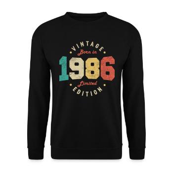Vintage 1986 Original 1986 Retro Birthday 1986 - Unisex Sweatshirt - black - Front - Alina (178cm) & Michal (187cm)