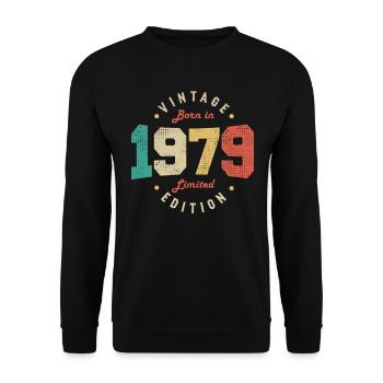 Vintage 1979 Original 1979 Retro Birthday 1979 - Unisex Sweatshirt - black - Front - Alina (178cm) & Michal (187cm)