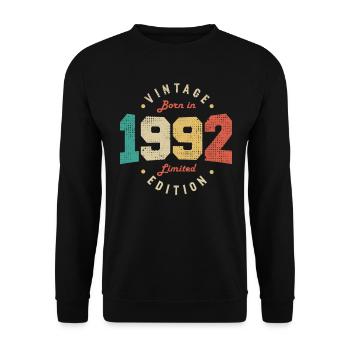 Vintage 1992 Original 1992 Retro Birthday 1992 - Unisex Sweatshirt - black - Front - Alina (178cm) & Michal (187cm)