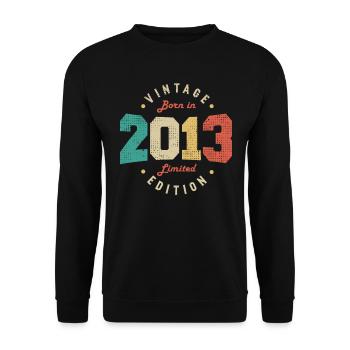 Vintage 2013 Original 2013 Retro Anniversary 2013 - Unisex Sweatshirt - black - Front - Alina (178cm) & Michal (187cm)
