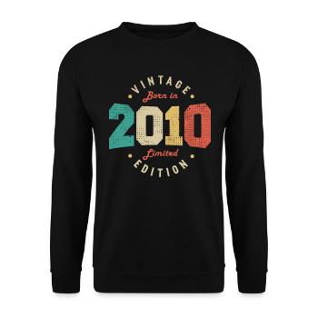 Vintage 2010 Original 2010 Anniversaire Rétro 2010 - Sweat-shirt Unisexe - noir - Devant - Alina (178cm) & Michal (187cm)
