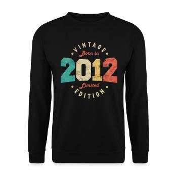 Vintage 2012 Original 2012 Anniversaire Rétro 2012 - Sweat-shirt Unisexe - noir - Devant - Alina (178cm) & Michal (187cm)