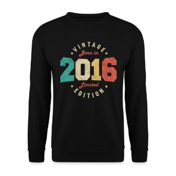 Vintage 2016 Original 2016 Retro Anniversary 2016 - Unisex Sweatshirt - black - Front - Alina (178cm) & Michal (187cm)