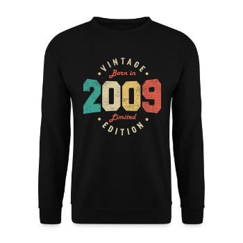 Vintage 2009 Original 2009 Retro Birthday 2009 - Unisex Sweatshirt - black - Front - Alina (178cm) & Michal (187cm)