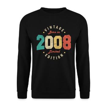 Vintage 2008 Original 2008 Retro Anniversary 2008 - Unisex Sweatshirt - black - Front - Alina (178cm) & Michal (187cm)