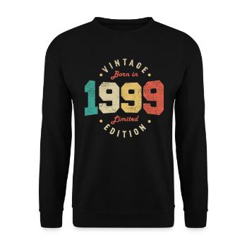 Vintage 1999 Original 1999 Retro Anniversary 1999 - Unisex Sweatshirt - black - Front - Alina (178cm) & Michal (187cm)