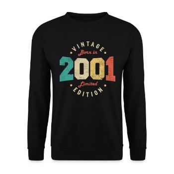 Vintage 2001 Original 2001 Anniversaire Rétro 2001 - Sweat-shirt Unisexe - noir - Devant - Alina (178cm) & Michal (187cm)