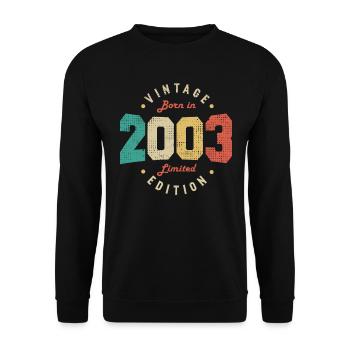 Vintage 2003 Original 2003 Retro Anniversary 2003 - Unisex Sweatshirt - black - Front - Alina (178cm) & Michal (187cm)