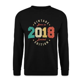 Vintage 2018 Original 2018 Retro Anniversary 2018 - Unisex Sweatshirt - black - Front - Alina (178cm) & Michal (187cm)