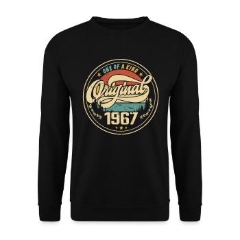 Original 1967 Vintage - 1967 Birthday Gift - Unisex Sweatshirt - black - Front - Alina (178cm) & Michal (187cm)