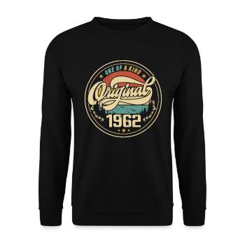 Original 1962 Jahrgang - 1962 Geburtstagsgeschenk - Unisex Pullover - Schwarz - Vorne - Alina (178cm) & Michal (187cm)