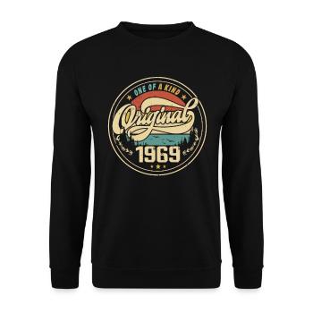 Original 1969 Vintage - 1969 Birthday Gift - Unisex Sweatshirt - black - Front - Alina (178cm) & Michal (187cm)