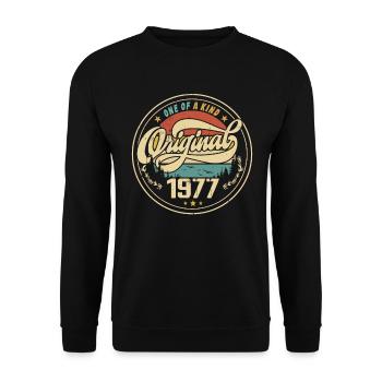 Original 1977 Vintage - Cadeau D’anniversaire 1977 - Sweat-shirt Unisexe - noir - Devant - Alina (178cm) & Michal (187cm)