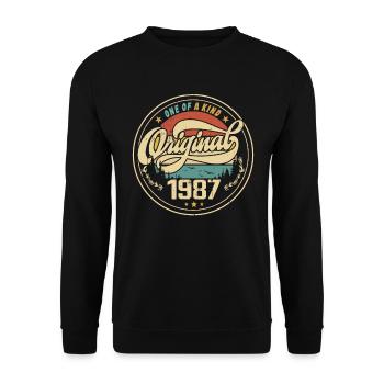 Original 1987 Vintage - Cadeau D’anniversaire 1987 - Sweat-shirt Unisexe - noir - Devant - Alina (178cm) & Michal (187cm)