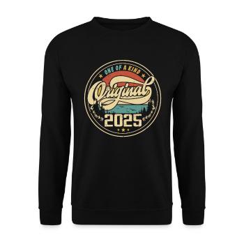 Original 2025 Vintage - Cadeau D’anniversaire 2025 - Sweat-shirt Unisexe - noir - Devant - Alina (178cm) & Michal (187cm)