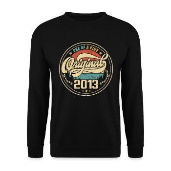 Original 2013 Vintage - 2013 Birthday Gift - Unisex Sweatshirt - black - Front - Alina (178cm) & Michal (187cm)