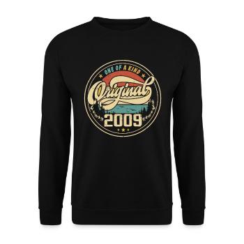 Original 2009 Jahrgang - 2009 Geburtstagsgeschenk - Unisex Pullover - Schwarz - Vorne - Alina (178cm) & Michal (187cm)
