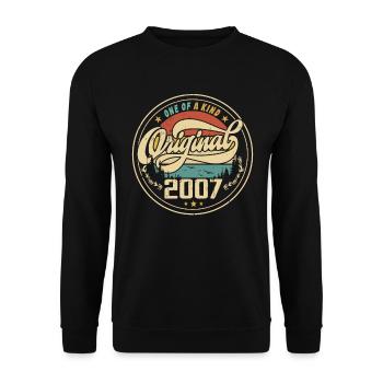 Original 2007 Jahrgang - 2007 Geburtstagsgeschenk - Unisex Pullover - Schwarz - Vorne - Alina (178cm) & Michal (187cm)