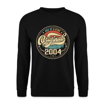 Original 2004 Jahrgang - 2004 Geburtstagsgeschenk - Unisex Pullover - Schwarz - Vorne - Alina (178cm) & Michal (187cm)