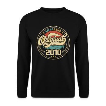 Original 2010 Jahrgang - 2010 Geburtstagsgeschenk - Unisex Pullover - Schwarz - Vorne - Alina (178cm) & Michal (187cm)