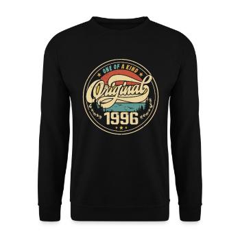 Original 1996 Vintage - 1996 Birthday Gift - Unisex Sweatshirt - black - Front - Alina (178cm) & Michal (187cm)