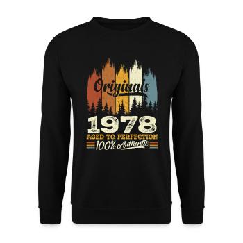 1978 Vintage Original 1978 Birthday Gift - Unisex Sweatshirt - black - Front - Alina (178cm) & Michal (187cm)