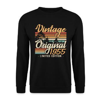 Vintage Anniversary Made in 1955 Retro 1955 - Unisex Sweatshirt - black - Front - Alina (178cm) & Michal (187cm)