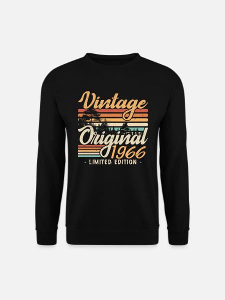 Vintage-Jubiläum Hergestellt 1966 Retro 1966 - Unisex Pullover - Schwarz