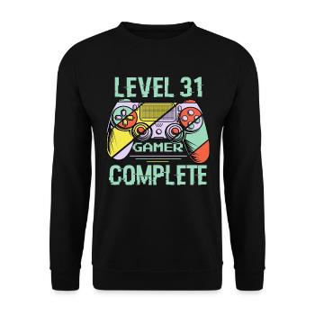 Level 31 Complete 31 Years Old Gamer Level 31 Complete - Unisex Sweatshirt - black - Front - Alina (178cm) & Michal (187cm)