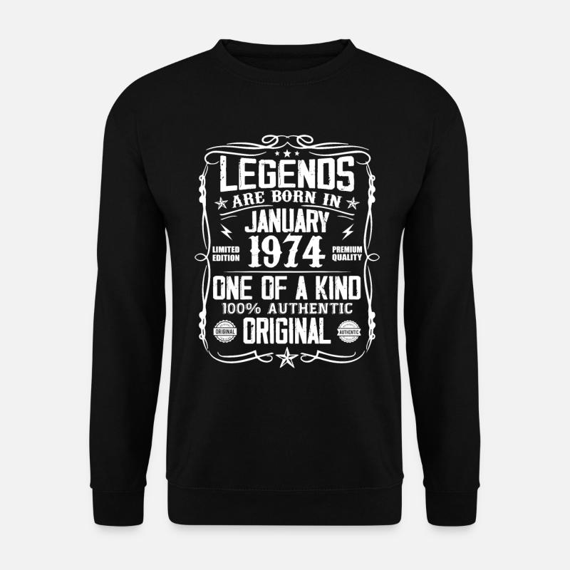 Geburtstagsgeschenk geboren im Januar 1974 - Unisex Pullover - Schwarz