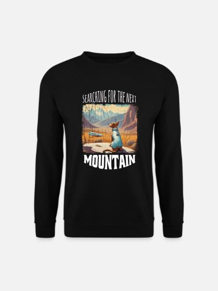 Der nächste Gipfel - Hund auf Wanderung - Unisex Pullover - Schwarz