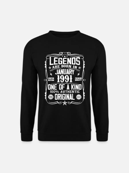 Geburtstagsgeschenk geboren im Januar 1991 - Unisex Pullover - Schwarz