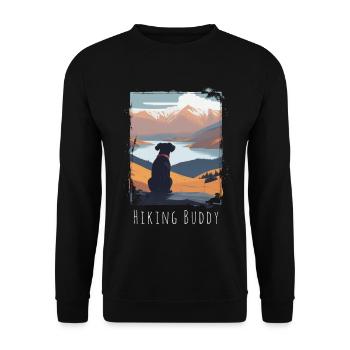 Hiking Buddy - Votre compagnon de randonnée au sommet - Sweat-shirt Unisexe - noir - Devant - Alina (178cm) & Michal (187cm)