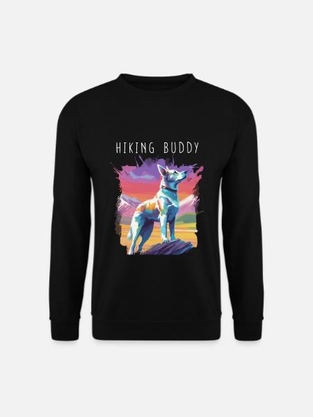 Compagnon de randonnée - Ami à quatre pattes coloré au sommet - Sweat-shirt Unisexe - noir