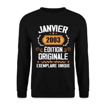 Anniversary Vintage Gift January 2003 - 2003 - Unisex Sweatshirt - black - Front - Alina (178cm) & Michal (187cm)