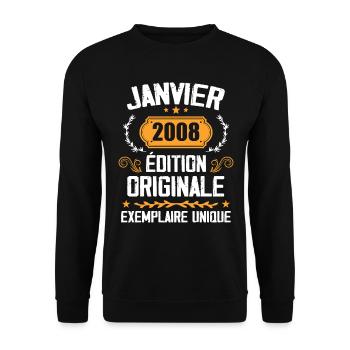 Anniversary Vintage Gift January 2008 - 2008 - Unisex Sweatshirt - black - Front - Alina (178cm) & Michal (187cm)