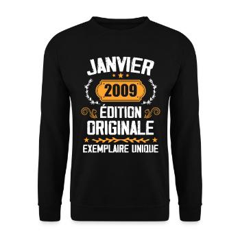 Anniversary Vintage Gift January 2009 - 2009 - Unisex Sweatshirt - black - Front - Alina (178cm) & Michal (187cm)