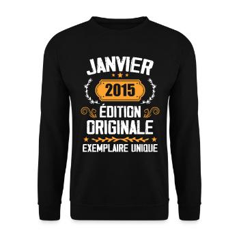 Anniversary Vintage Gift January 2015 - 2015 - Unisex Sweatshirt - black - Front - Alina (178cm) & Michal (187cm)