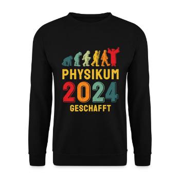 Physikum geschafft!!! Medizinstudent Universität - Unisex Pullover - Schwarz - Vorne - Alina (178cm) & Michal (187cm)