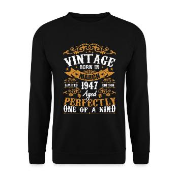 Les Légendes Sont Nées En Mars 1947 - Sweat-shirt Unisexe - noir - Devant - Alina (178cm) & Michal (187cm)