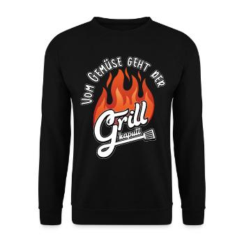 Grillen vom Gemüse geht der Grill kaputt Geschenk - Unisex Pullover - Schwarz - Vorne - Alina (178cm) & Michal (187cm)