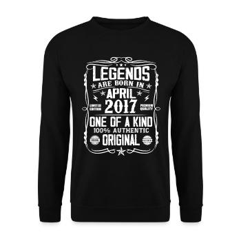 Legends Were Born In April 2017 - Gift 2017 - Unisex Sweatshirt - black - Front - Alina (178cm) & Michal (187cm)