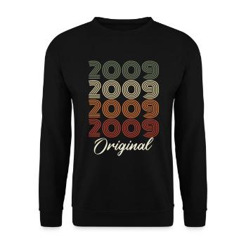 2009 Original Vintage Geburtstagsgeschenk 2009 - Unisex Pullover - Schwarz - Vorne - Alina (178cm) & Michal (187cm)