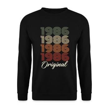 1986 Original Vintage Birthday Gift 1986 - Unisex Sweatshirt - black - Front - Alina (178cm) & Michal (187cm)