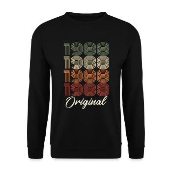 1988 Original Vintage Geburtstagsgeschenk 1988 - Unisex Pullover - Schwarz - Vorne - Alina (178cm) & Michal (187cm)