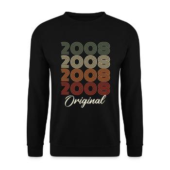 2008 Original Vintage Geburtstagsgeschenk 2008 - Unisex Pullover - Schwarz - Vorne - Alina (178cm) & Michal (187cm)