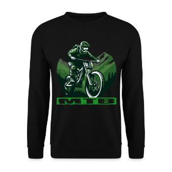 MTB Bike - Unisex Sweatshirt - black - Front - Alina (178cm) & Michal (187cm)