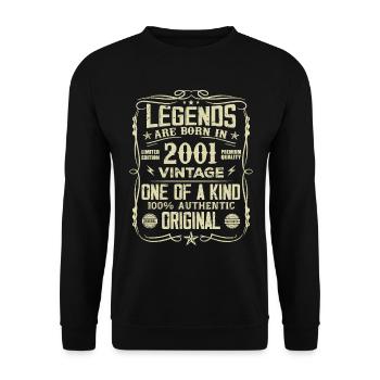 Made In 2001 Vintage Anniversary Gift 2001 - Unisex Sweatshirt - black - Front - Alina (178cm) & Michal (187cm)