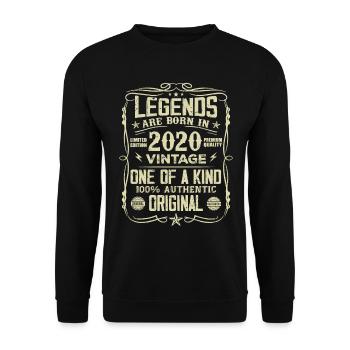 Made In 2020 Vintage Birthday Gift 2020 - Unisex Sweatshirt - black - Front - Alina (178cm) & Michal (187cm)