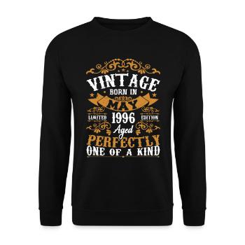 May 1996 Birthday May 1996 Gift May 1996 - Unisex Sweatshirt - black - Front - Alina (178cm) & Michal (187cm)